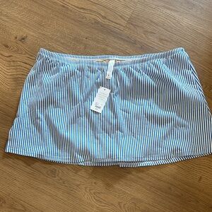 Lane Bryant Blue and White Striped Swim Mini